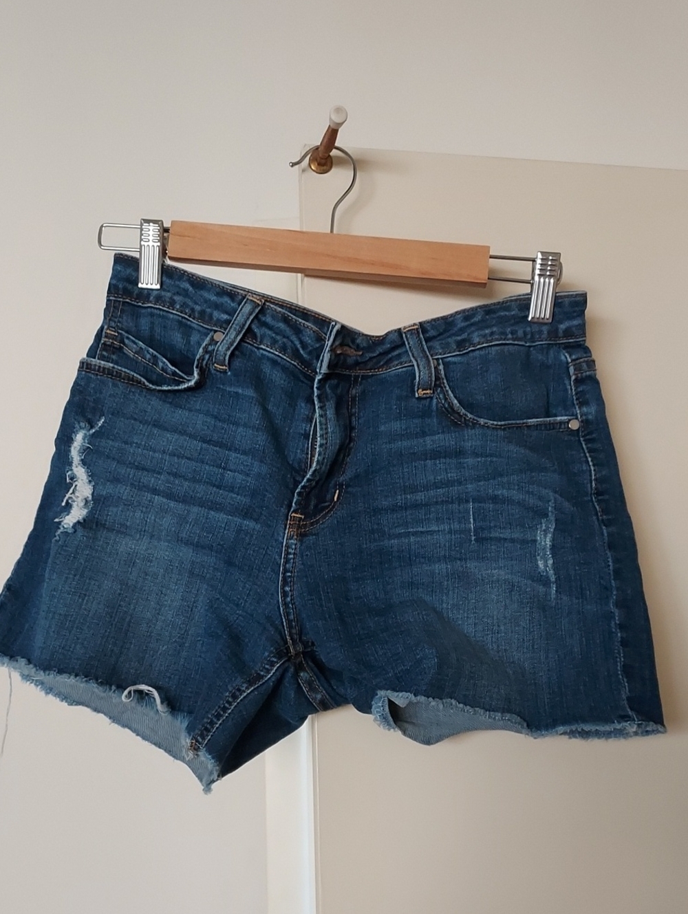 Just Black Distressed Denim Cutoff Shorts - Dark Blue